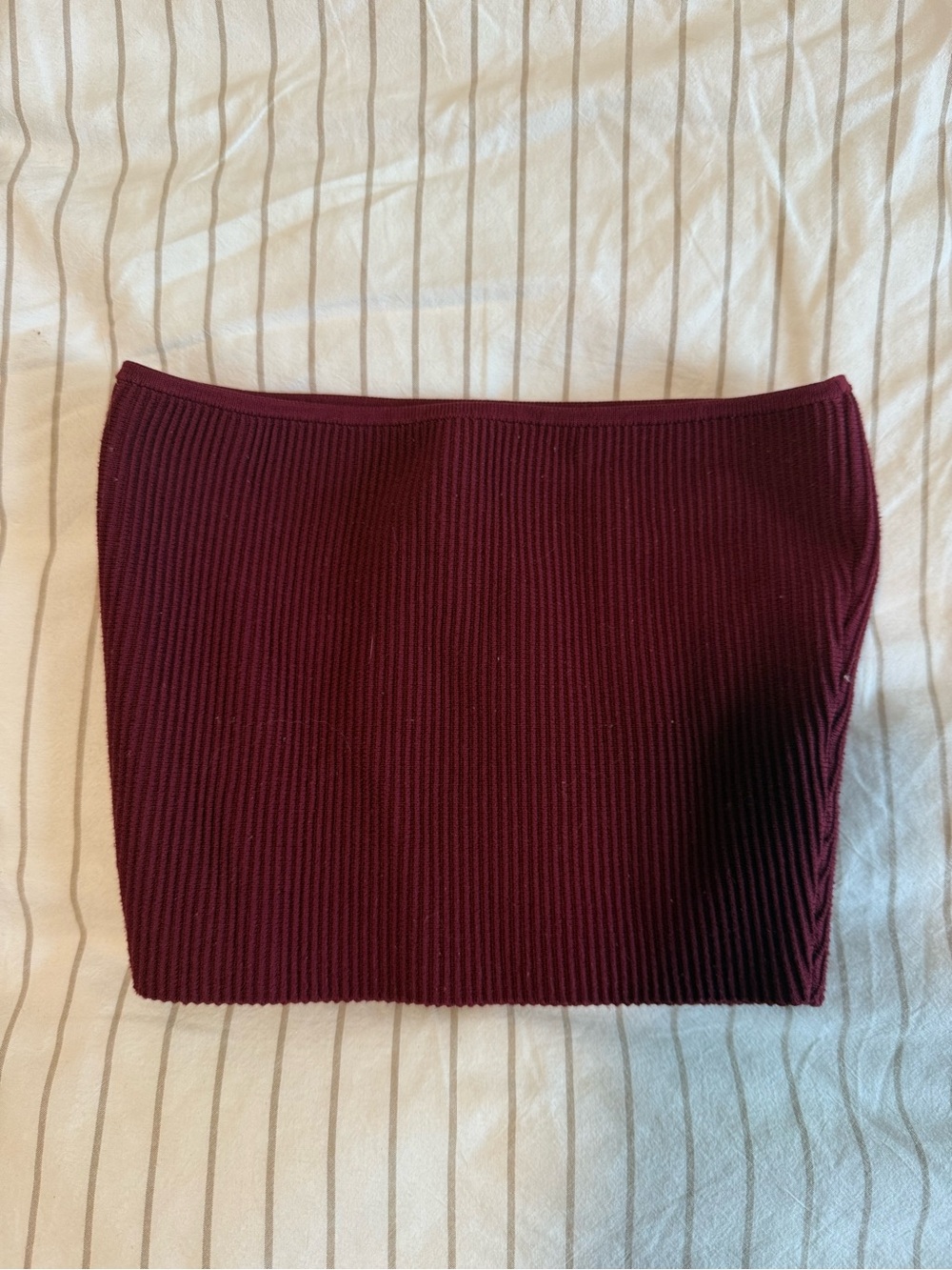 Babaton Ribbed Tube top in Deep Burgundy
